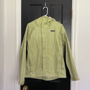 Well worn, Patagonia light rain jacket.